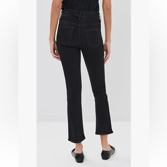 MOTHER Insider Crop Jeans Not Guilty Black | High Rise Cropped Flare 31 - Picture 3 of 17